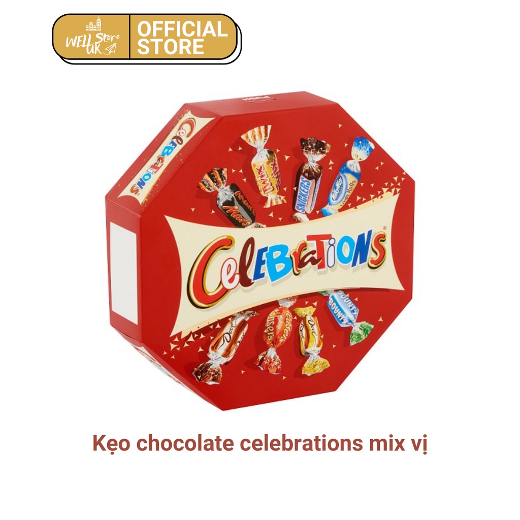 KẸO SOCOLA CELEBRATIONS MIX VỊ TỔNG HỢP SIÊU NGON - 186g hàng Đức