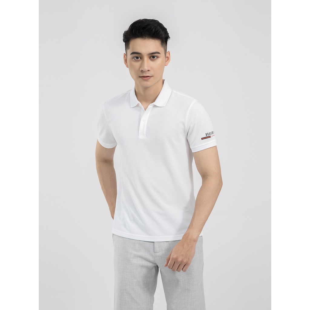 Áo polo nam ARISTINO chất liệu cotton mềm mại, cổ áo dệt rib, tay trái in họa tiết  tinh tế - APS026S1