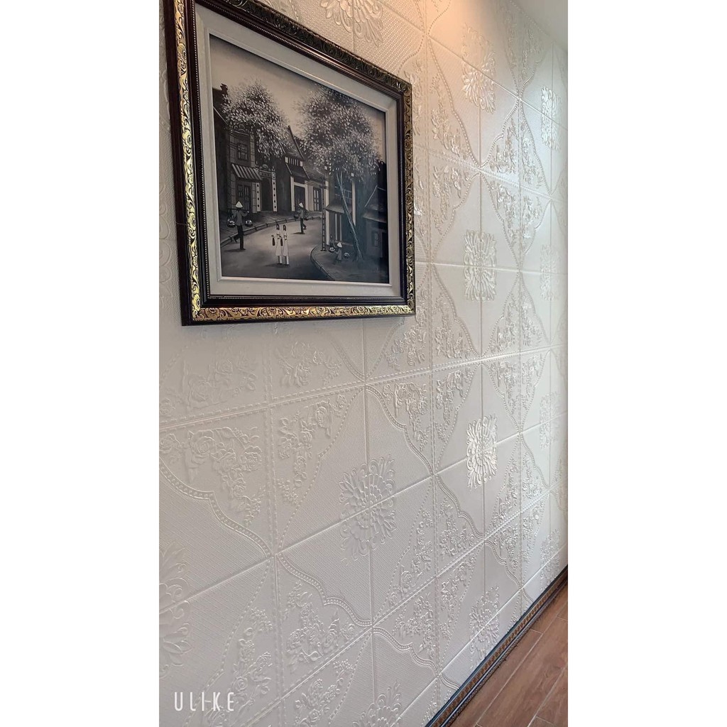 Xốp dán tường 3D cổ điển vân hoa hồng 4 cạnh- Cực đẹp cực độc đáo - Loại 1