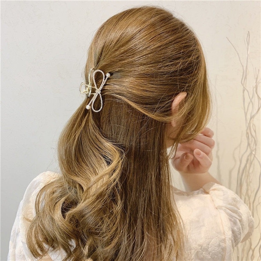 Kẹp Tóc Đính Đá Và Ngọc Trai Thời Trang Mới Cho Nữ