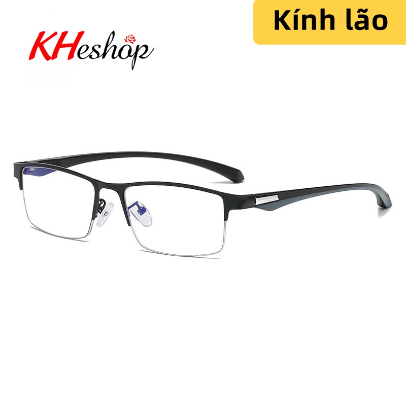 Kính lão thời trang tròng trắng. gọng Kim Loại, chống ánh sáng xanh, nhìn xa gần không mỏi mắt mã Y8050