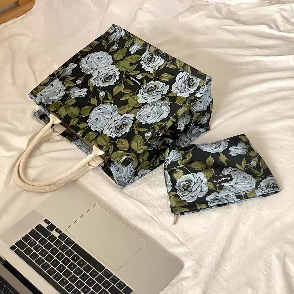 Túi Xách Cỡ Lớn 2022 Họa Tiết Hoa Hồng Phong Cách Retro Thời Trang Cho Nữ