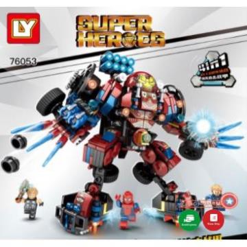 Bộ đồ chơi lắp ráp xếp hình non lego siêu anh hùng 76053/ người sắt hợp thể ironman/ spiderman