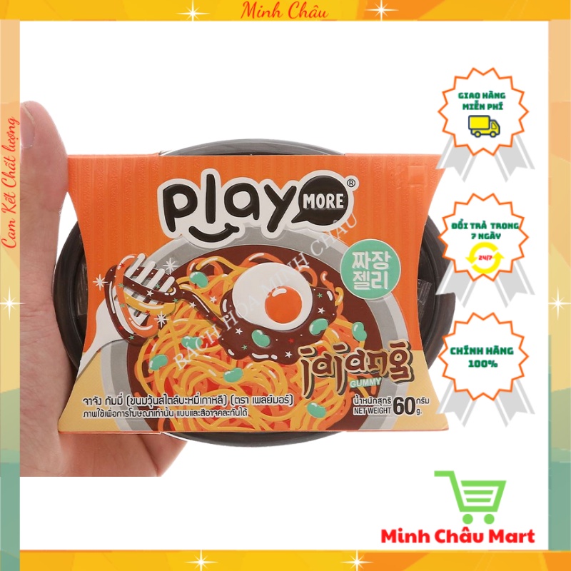 Kẹo dẻo Play more 60g hình tô mì trộn Hàn Quốc Jajang