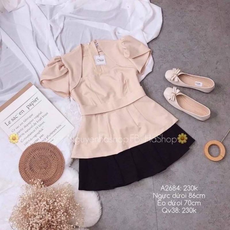 áo peplum tay sếp