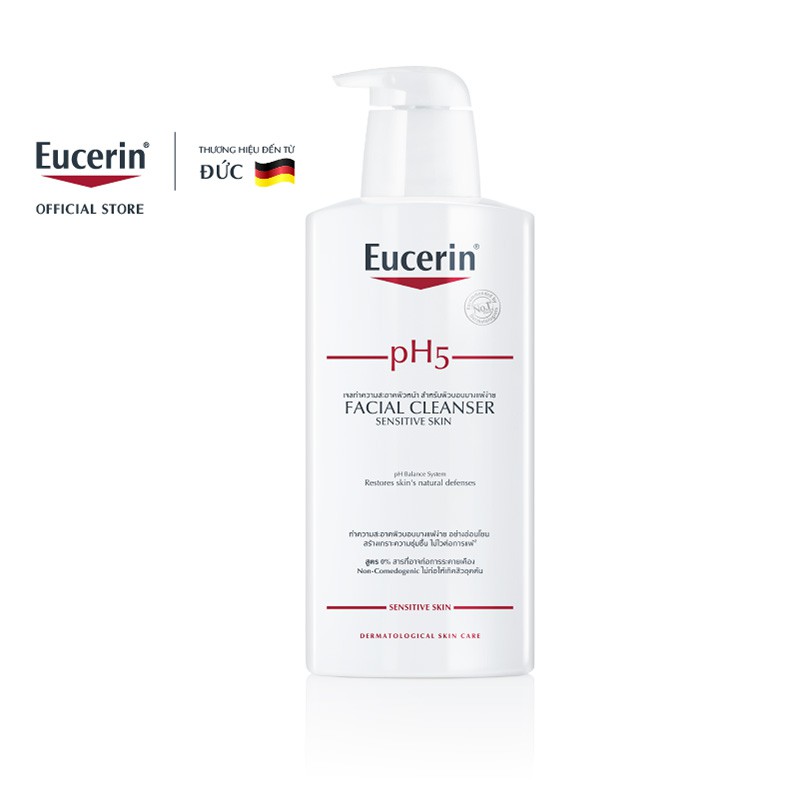 Sữa Rửa Mặt Eucerin Facial Cleanser PH5 Sensitive Skin Cho Da Nhạy Cảm 400ml - hàng của Đức