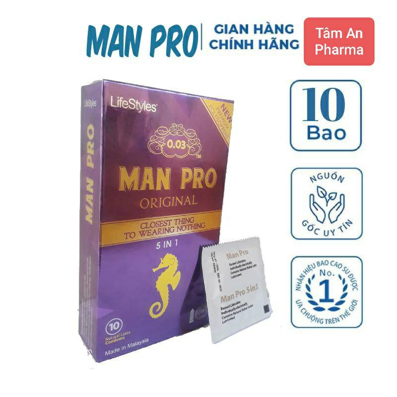 Bao cao su Man Pro siêu mỏng nhập khẩu Malaysia chống xuất tinh sớm