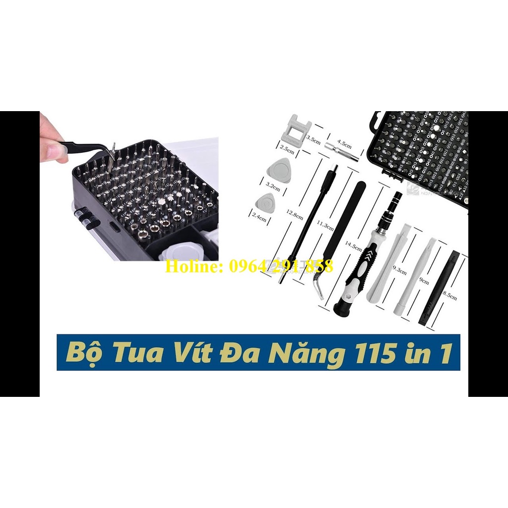 Bộ Tua Vít Đa Năng 115 Chi Tiết hay Bộ tua vít đa năng sữa chữa điện thoại, máy tính, laptop chuyên nghiệp