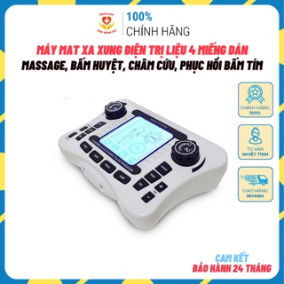 Máy Massage Xung Điện, Máy Mát Xa Xung Điện Trị Liệu, Bấm Huyệt, Châm Cứu, Mát Xa 4 Miếng Dán Cao Cấp, Phục Hồi Bầm Tím