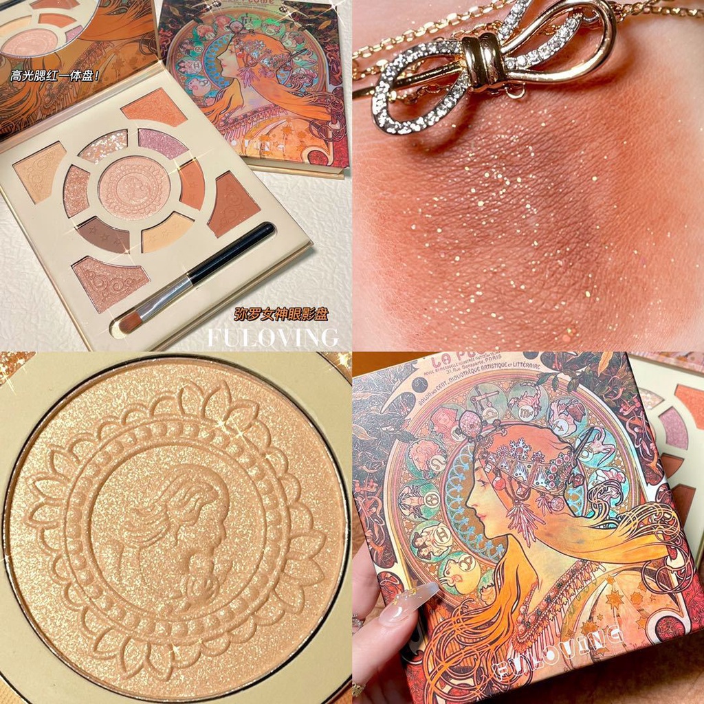 Phấn mắt kim tuyến Fuloving La plume 11 ô nội địa trung cực đẹp