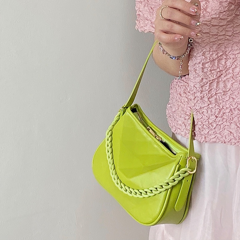 IELGY Túi Đeo Vai Hình Học Phối Dây Xích Thời Trang Cho Nữ