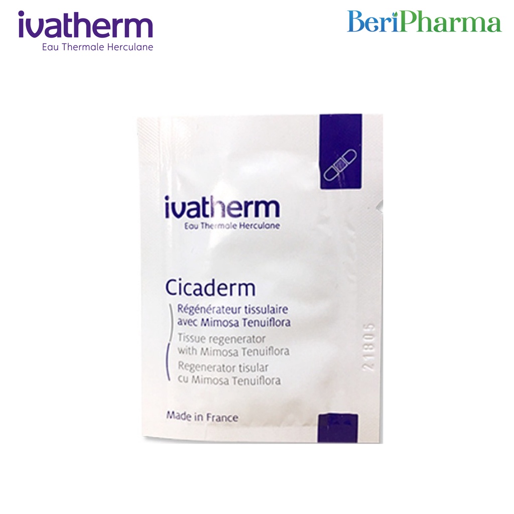 ✅ Ivatherm Kem Dưỡng Tái Tạo Da, Làm Lành Tổn Thương, Ngăn Sẹo Cicaderm Cream 1.5ml/Gói