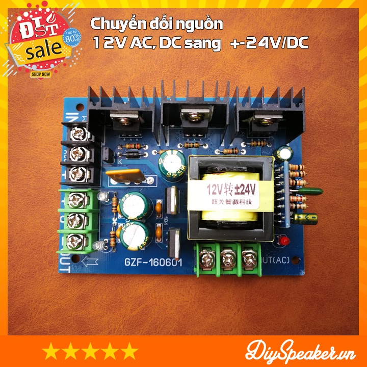 Mạch biến nguồn đơn 12V thành nguồn đôi +-12V / +-15V / +-18V/ +-24V