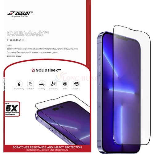 Dán màn hình cường lực Full viền chống vân tay Zeelot iP 14 Pro Max/14 Pro/14 Plus/14/13/12/11 - Hàng chính hãng