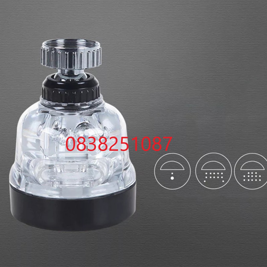 Đầu vòi rửa chén tăng áp lớn, 3 chế độ nước, công tắc chuyển chế độ, xoay 360 độ - DTA6