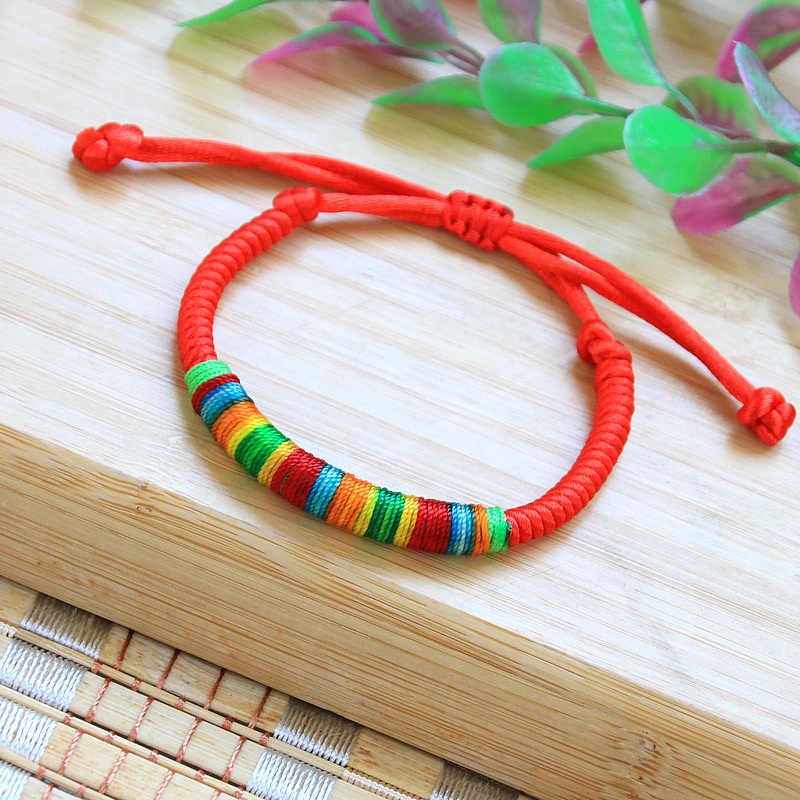 Vòng Tay EBI Chỉ Màu Ngũ Sắc Tây Tạng Bình An May Mắn Dây rút tùy chỉnh độ rộng