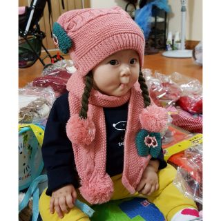 Set khăn mũ bím tóc