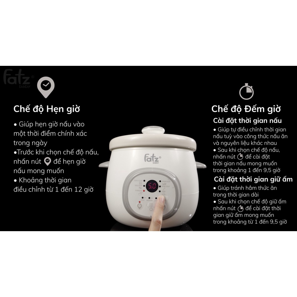 Nồi nấu chậm thông minh hẹn giờ Fatz Baby SLOW 5 FB9115ZT 1.5 lít