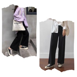 Quần Đũi Màu Đen Ống Rộng Cạp Chun Chất Đẹp Ulzzang - Quần Cullote Đen Hot