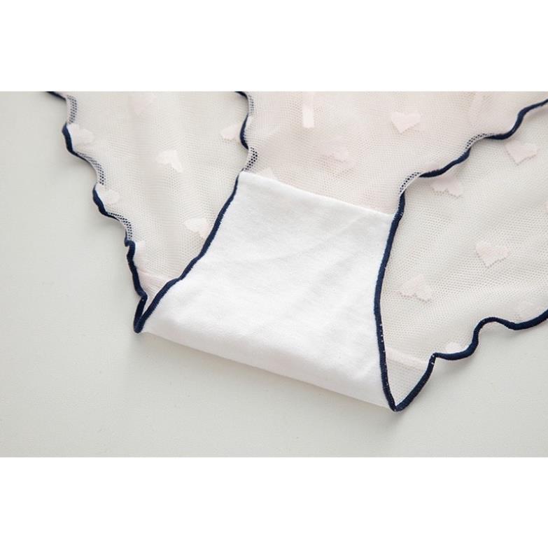 Quần Lót Ren Sexy Viền Màu Phối Họa Tiết Trái Tim Gợi Cảm Quyến Rũ H006