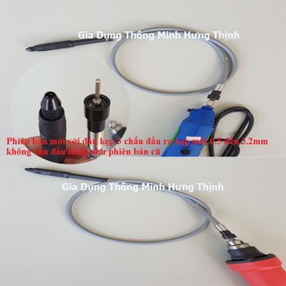 Dây nối dài truyền động cho máy khoan máy mài khuôn máy mài khắc mini mầu ghi đầu kẹp 0.5 đến 3.2mm