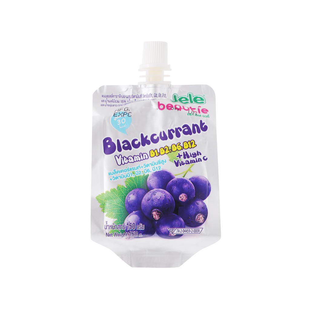 Nước ép trái cây thạch Jele Beautie Blackcurrant 150g - Thái Lan Nhập Khẩu