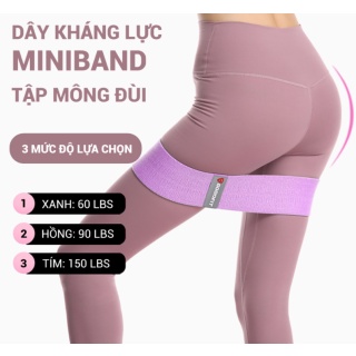 DÂY ĐÀN HỒI KHÁNG LỰC TẬP MÔNG MINIBAND AOLIKES CAO CẤP, DÂY ĐÀN HỒI TẬP YOGA GYM TẬP MÔNG ĐÙI BẰNG VẢI ÊM MỀM CHỐNG TUỘ