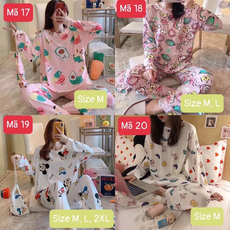 Bộ ngủ mặc nhà dài tay, váy ngủ dài tay (phát ngẫu nhiên) | BigBuy360 - bigbuy360.vn