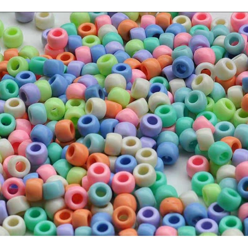 Hạt nhựa trụ tròn màu pastel xỏ dây giày