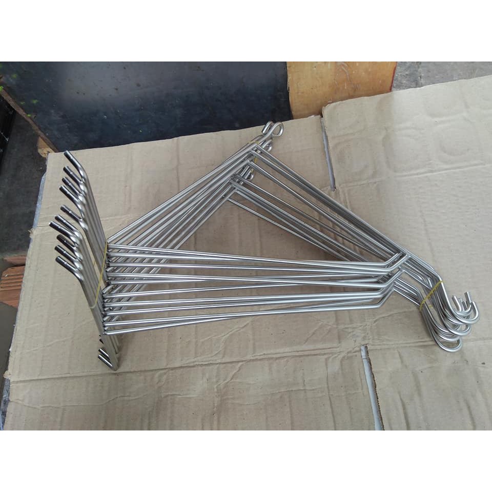 Combo 2 móc 35 cm treo lồng chim gắn sát tường bằng inox cứng cáp dùng được cho cả lồng tròn và vuông
