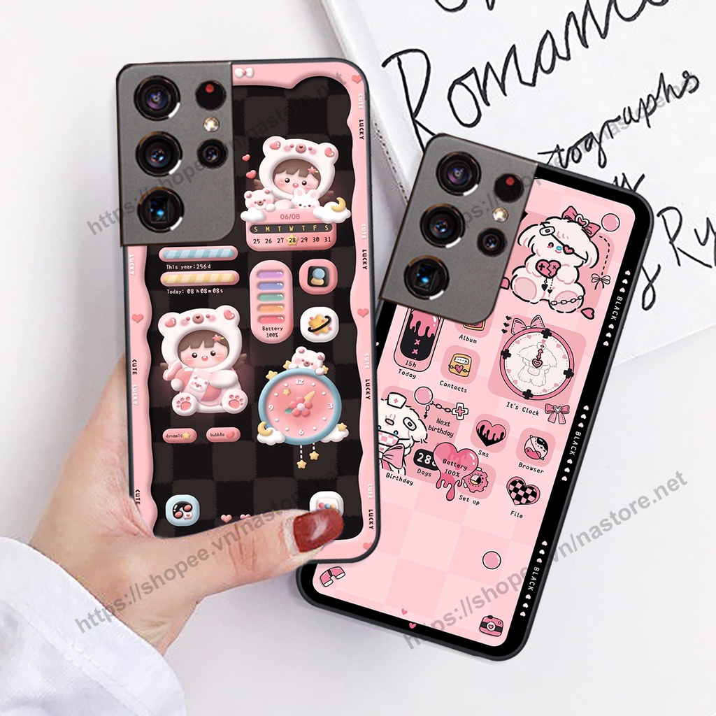 Ốp lưng Samsung S21 / S21 FE / S21 Plus / S21+ / S21 Ultra gấu, đồng hồ dễ thương cute giá rẻ