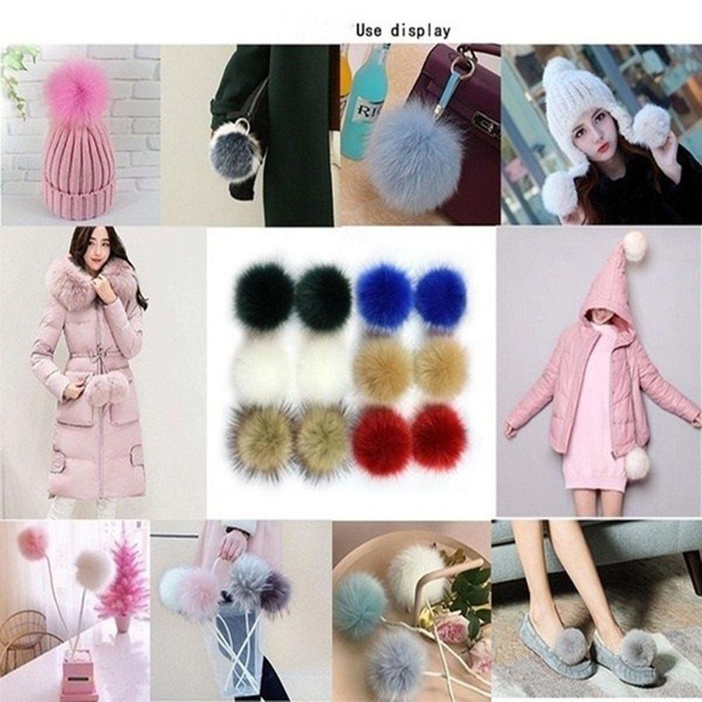 SUYO Nút Bấm 12cm Bằng Lông Cáo Giả Cho Túi Xách