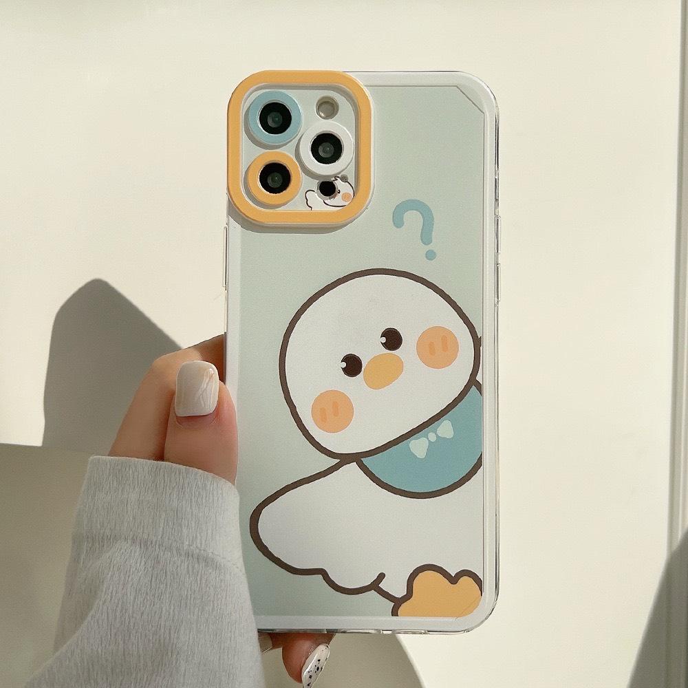 Ốp lưng iphone trong Cạnh Vuông Vịt Duck Duck 7/8/7plus/8plus/x/xsmax/Xr/11/11pro/11promax/12/12promax/13/14/pro/promax