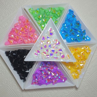 Set 4 Viên Đá Hình Tim Màu Neon Lấp Lánh Đính Móng