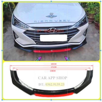 Cản trước Lip trước Hyundai Elantra 2017 - 2021
