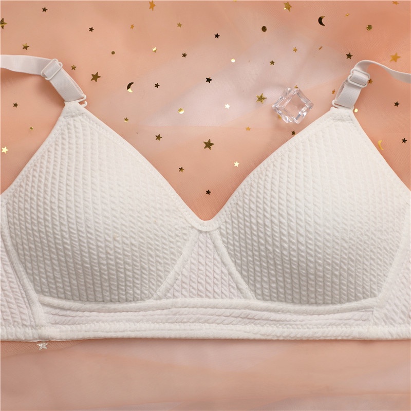 Áo lót vải cotton Không Gọng Kẻ Sọc Thời Trang Size 32-38AB