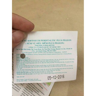 Núm ty Pigeon 1 vỉ gồm 2 núm bình cổ rộng