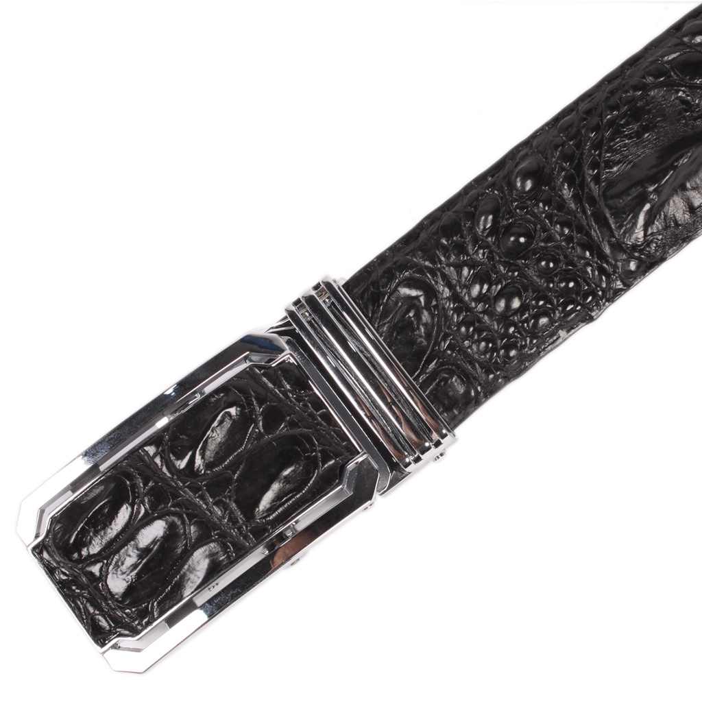 HP4857 - Dây nịt nam da cá sấu Huy Hoàng gai 3,5P màu đen