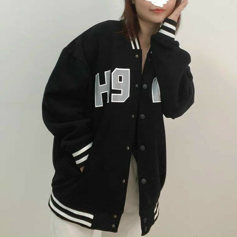Áo khoác Bomber bóng chày Nam nữ H909 unisex Form Rộng ulzzang