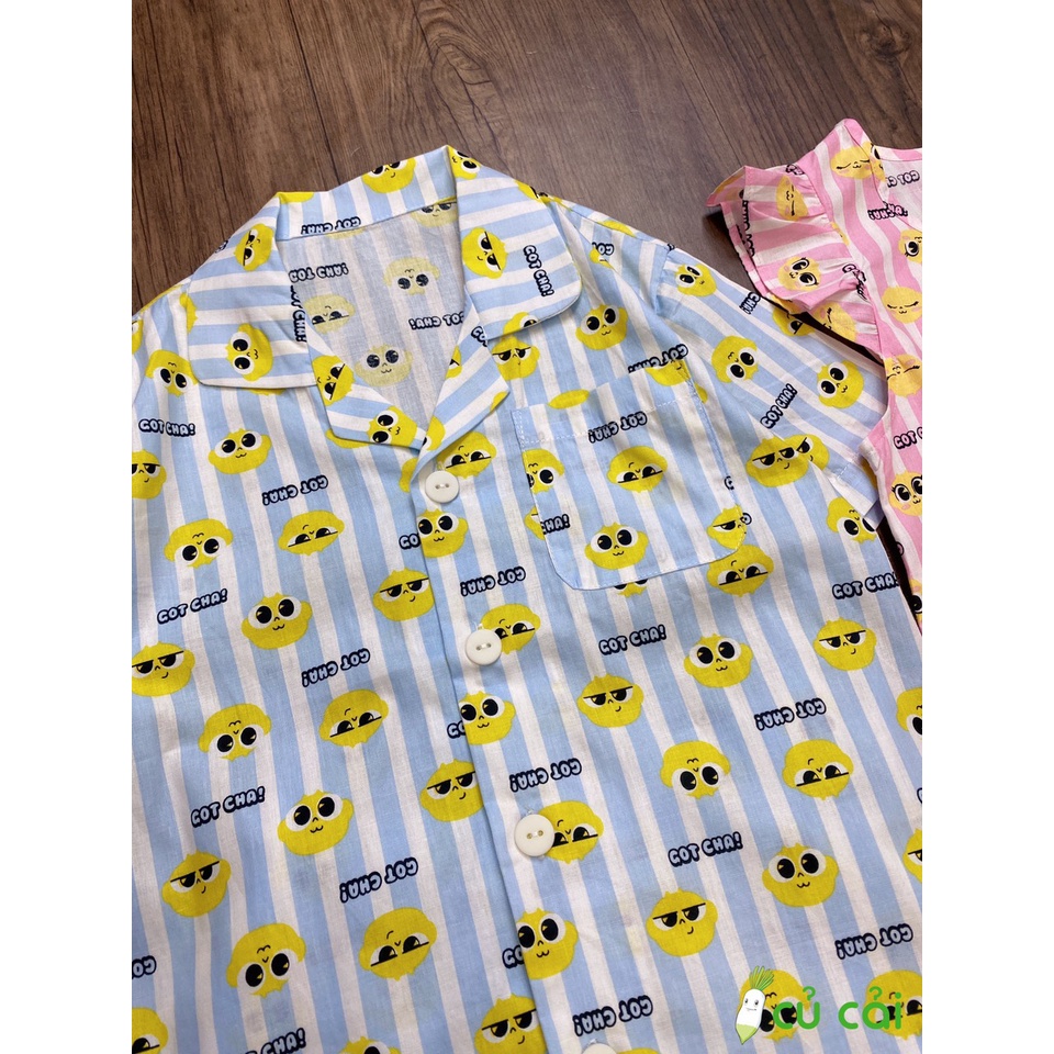 Bộ Pyjama GOT CHA Bé trai, Bé gái kẻ sọc hình mặt cười BH34