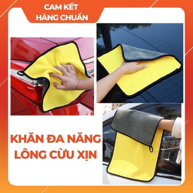 Khăn Lau Rửa Xe Máy , Ô tô 2 Mặt chuyên dụng chất liệu Microfiber thấm hút nước cực tốt