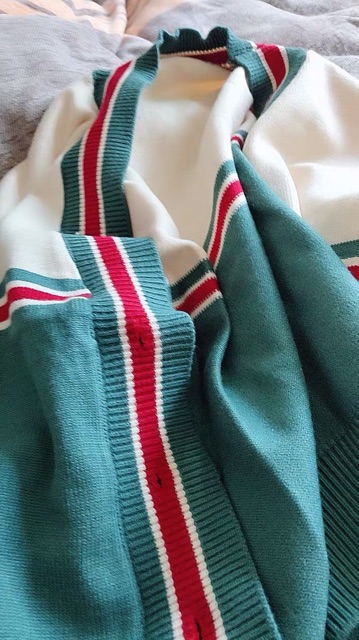 Áo khoác Cardigan len kẻ