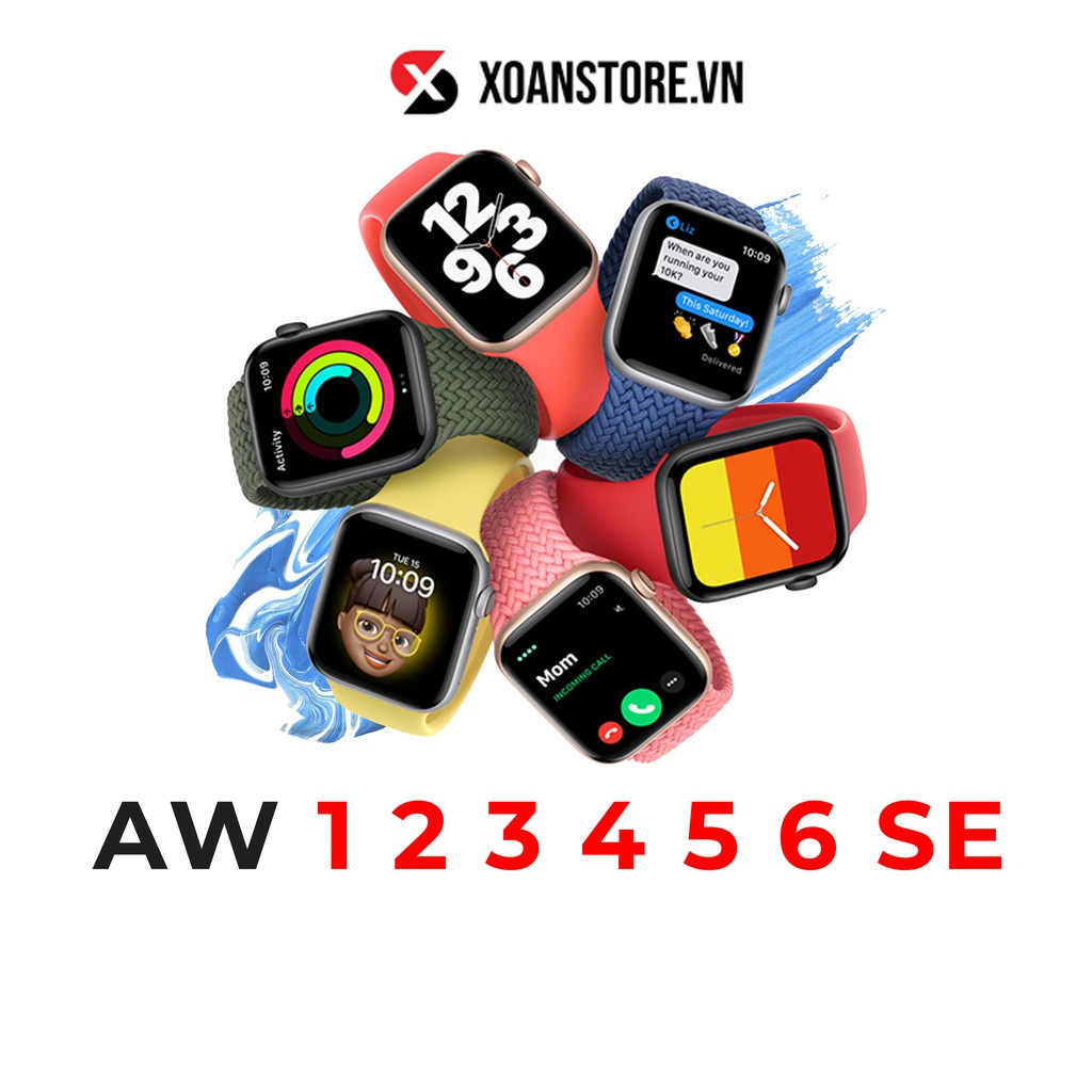 Đồng hồ Apple Watch Series 1 2 3 4 5 6 SE Nhôm 38mm 40mm 42mm 44mm giá rẻ mới 99% Lỗi là Đổi tại Xoăn Store