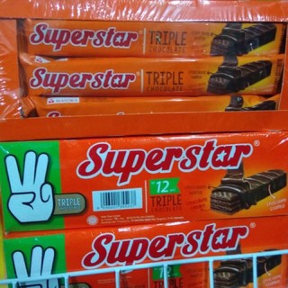 Bánh Xốp Superstar Socola Hộp 216G - 12 Gói*18G