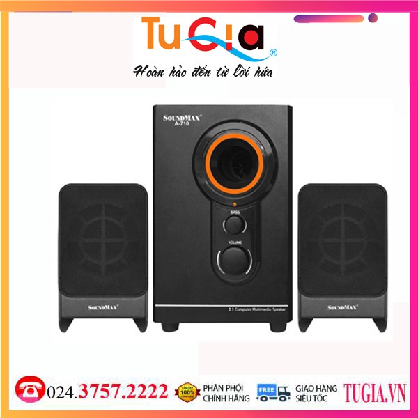 [Mã SKAMPUSHA7 giảm 8% đơn 250k]Loa vi tính Loa Soundmax 2.1 A710-Hàng Chính Hãng