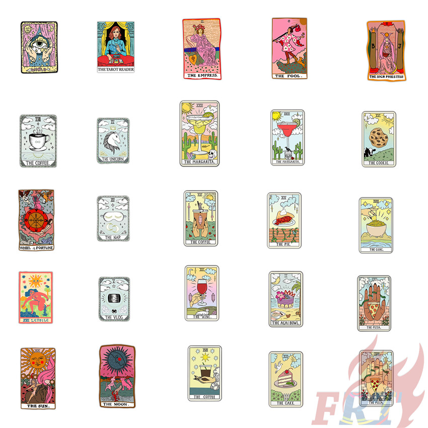 ❉ Destiny - Tarot Series 03 Stickers ❉ 50Pcs/Set Mystical Power DIY Fashion Mixed Luggage Laptop Skateboard Doodle Decals Stickers