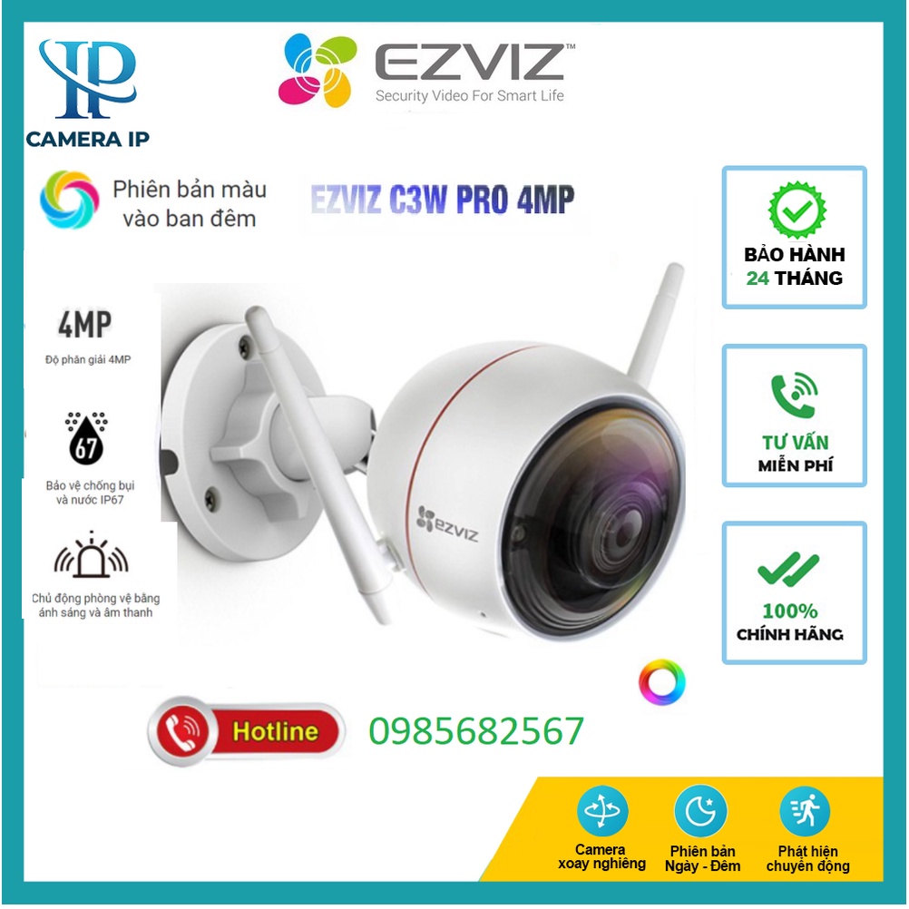 Camera 2M 4M IP WIFI Ngoài Trời  Ezviz C3W C3WN CV310 PRO MÀU BAN ĐÊM Hikvision 1080P FULLHD f22p C3X  [CHÍNH HÃNG 24TH]