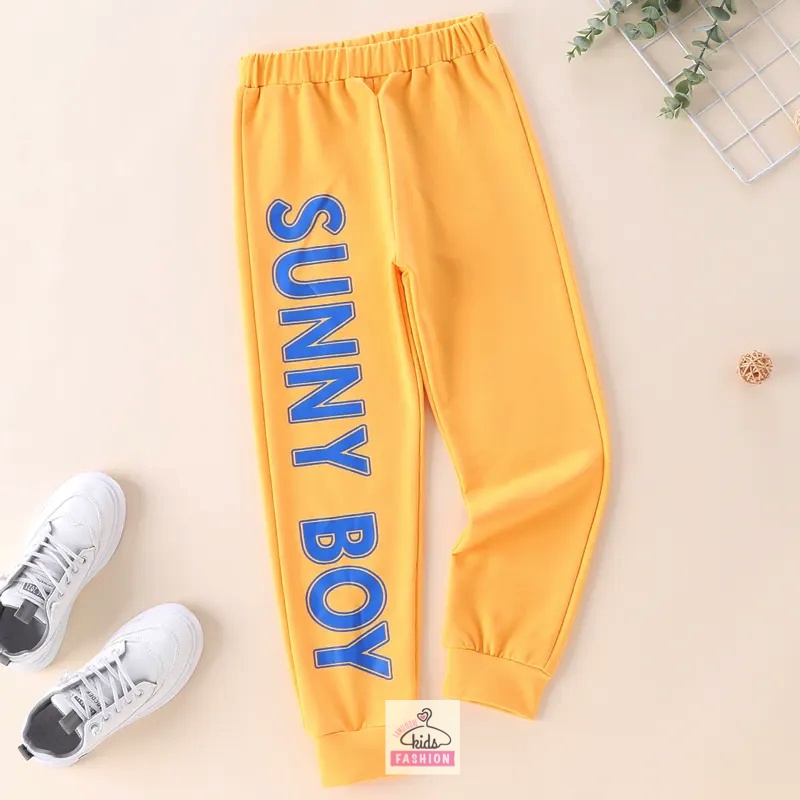 Quần Jogger Nỉ Da Cá Cao Cấp Dáng Thể Thao Năng Động Cho Bé Trai chữ Sunny Boy Familylove Kids Size Đại đến 55kg