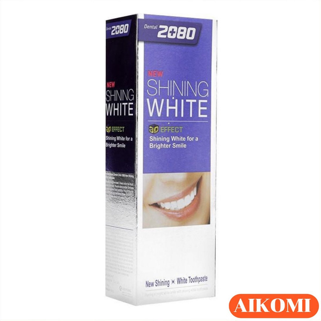 Kem đánh răng siêu trắng tẩy sạch vết ố trên răng 2080 Shining White 3D Effect Hàn Quốc 100g