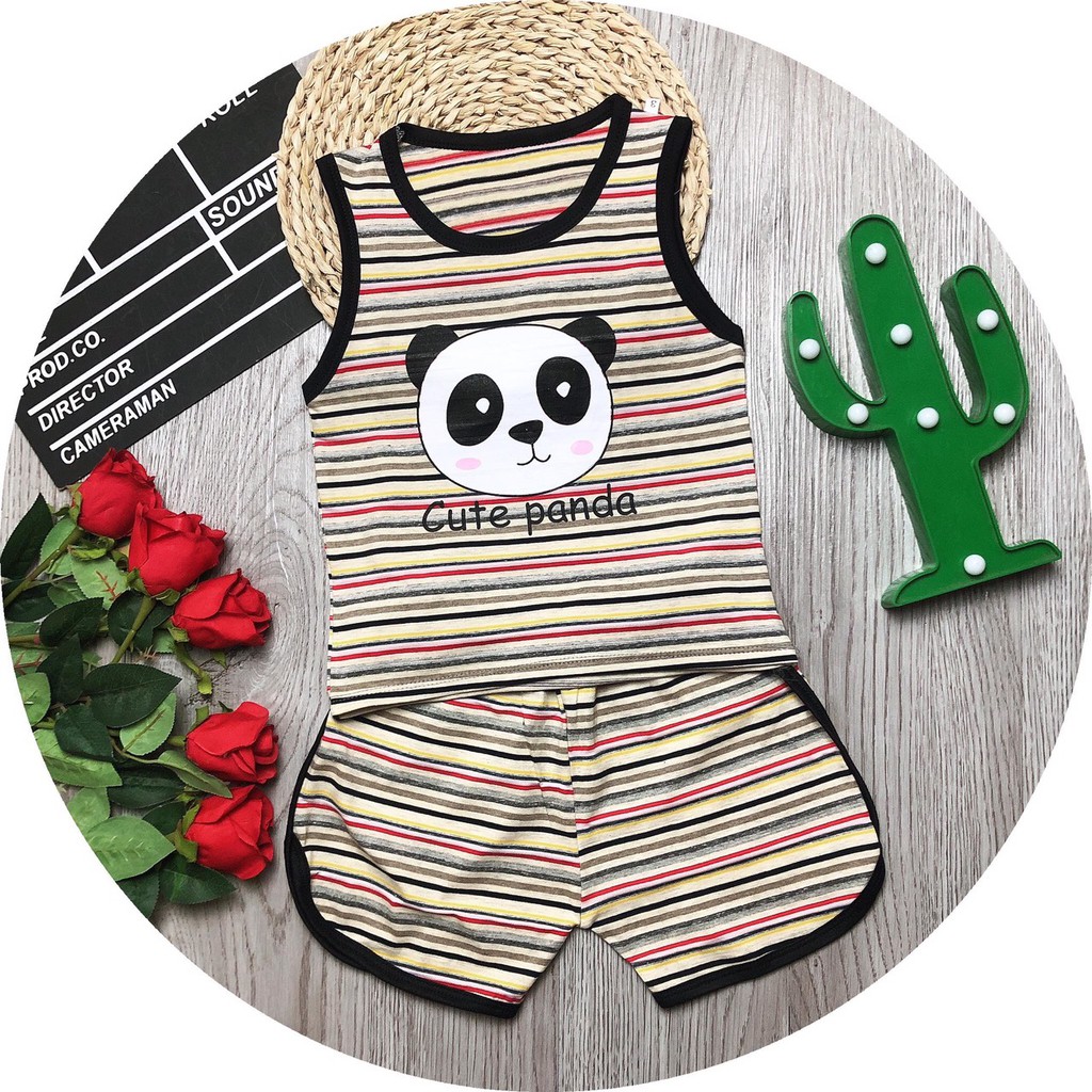 Bộ kẻ icons chất cotton co giãn 4 chiều đẹp cho bé trai, bé gái - BKI